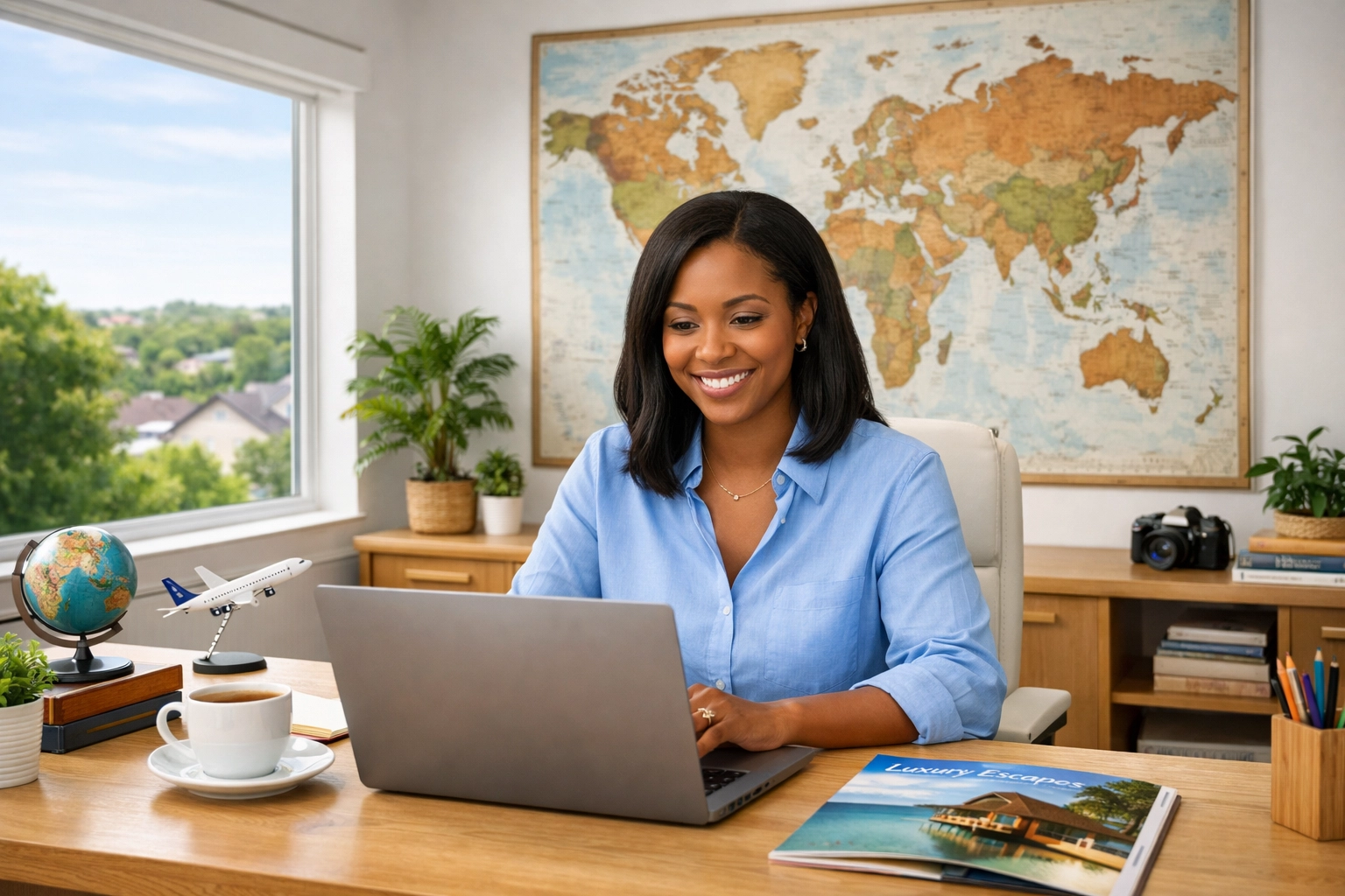 Omaha travel agent efficiently building a high profit custom travel itinerary using modern agency software.