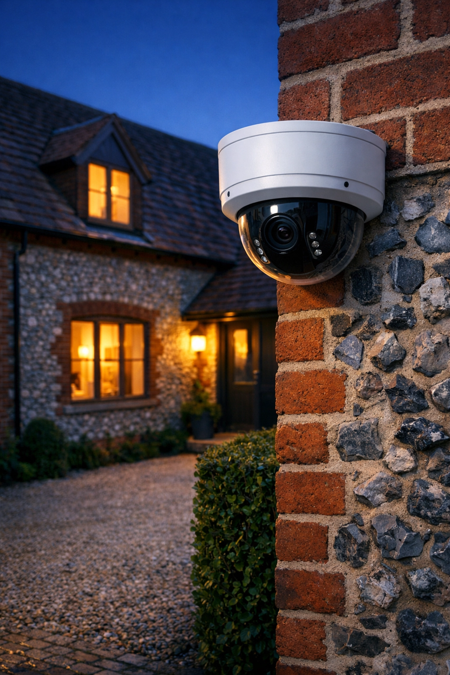 Professional CCTV installation on a traditional Salisbury home for enhanced perimeter security.