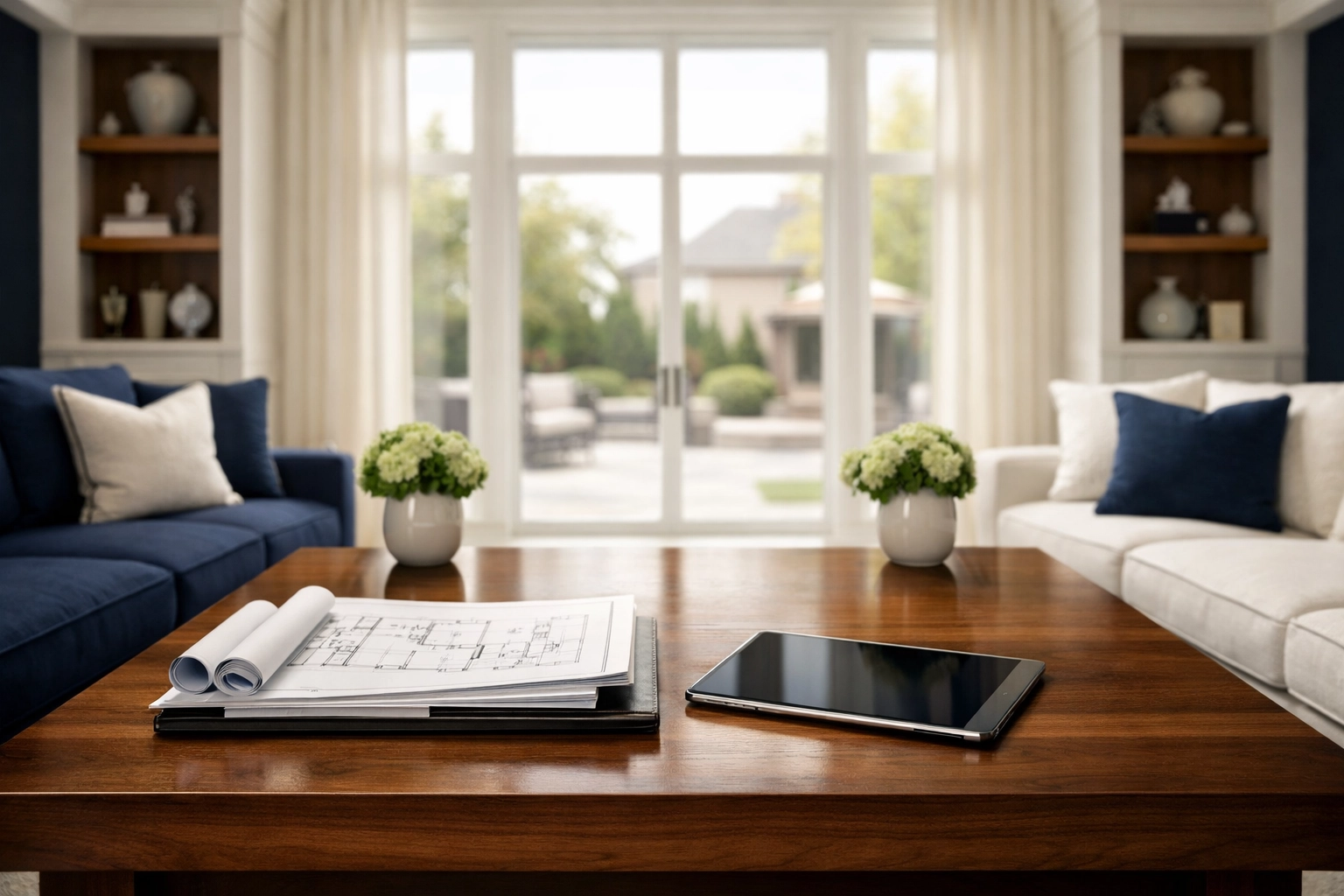 Luxury home interior in Aurora, Ontario, featuring real estate financial planning and market analysis tools.