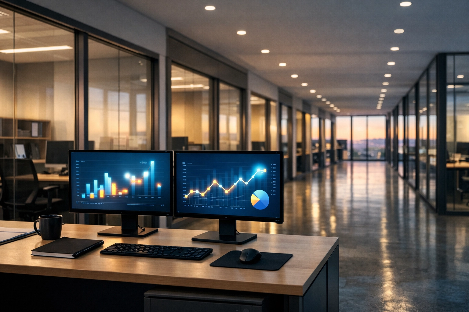 Modern open-plan professional tax office workstations representing a scalable ERO business infrastructure.