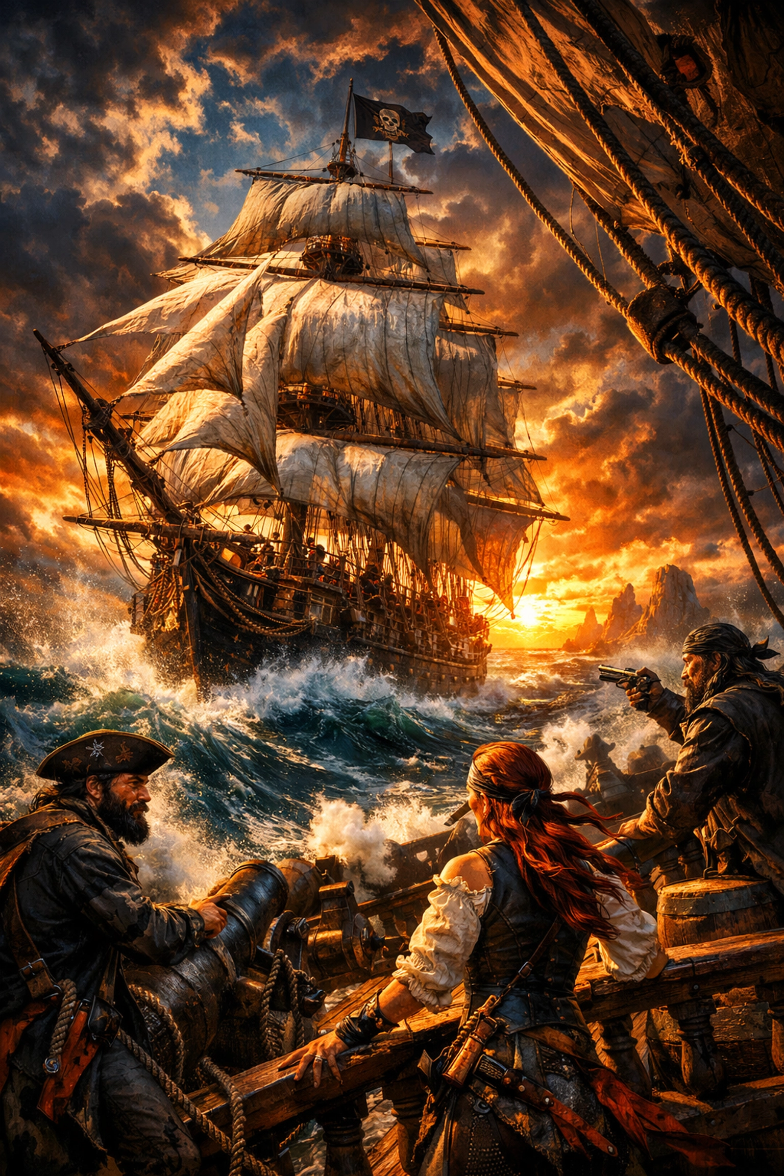 One Piece Season 2 pirate ship sailing across dramatic ocean waters on Netflix