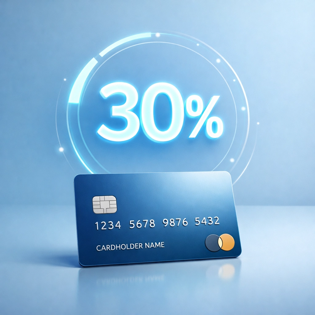 Utilización de crédito al 30% para optimizar tu puntaje crediticio