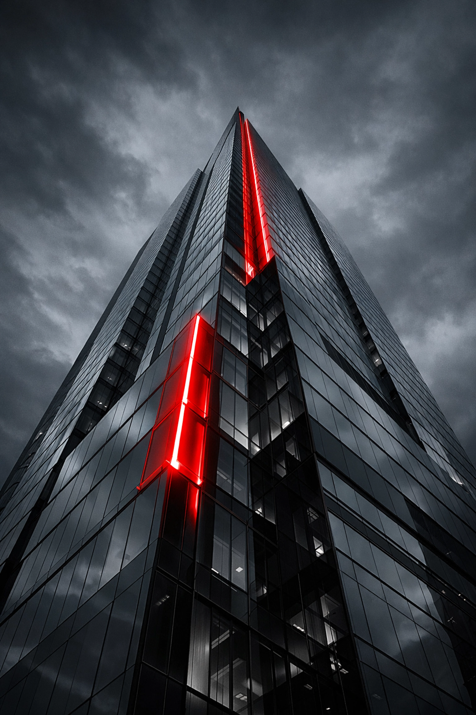 Sleek glass skyscraper representing small business growth through local SEO services and fast website hosting.