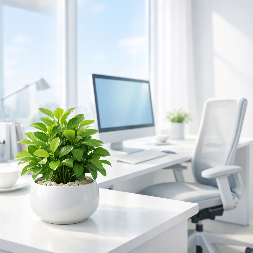 A clean, bright office workstation in Townsend, MA, highlighting the value of professional janitorial services.