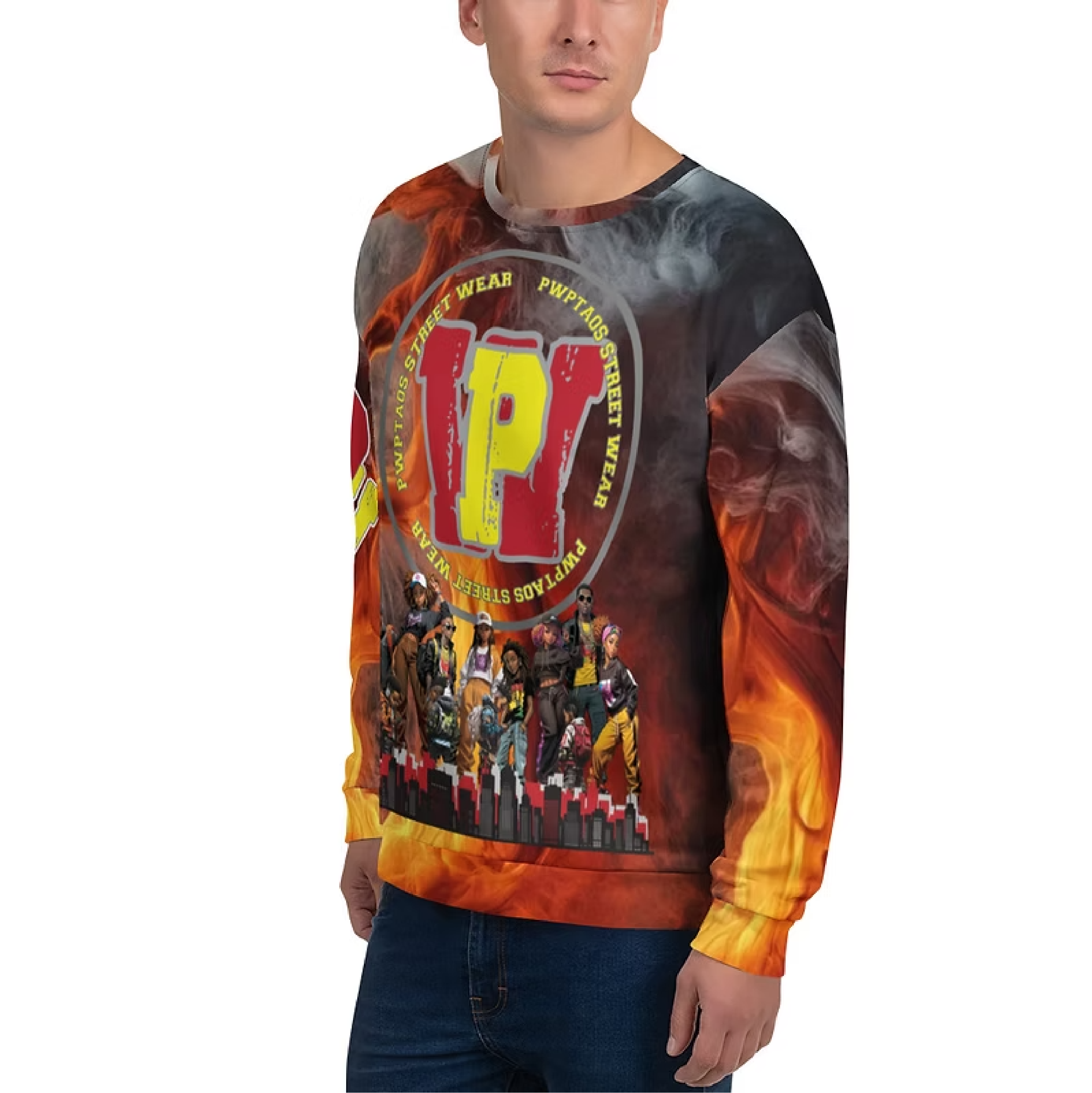 PWP TAGS STREET WEAR Custom Printed Sweatshirt featuring bold DTG graphics