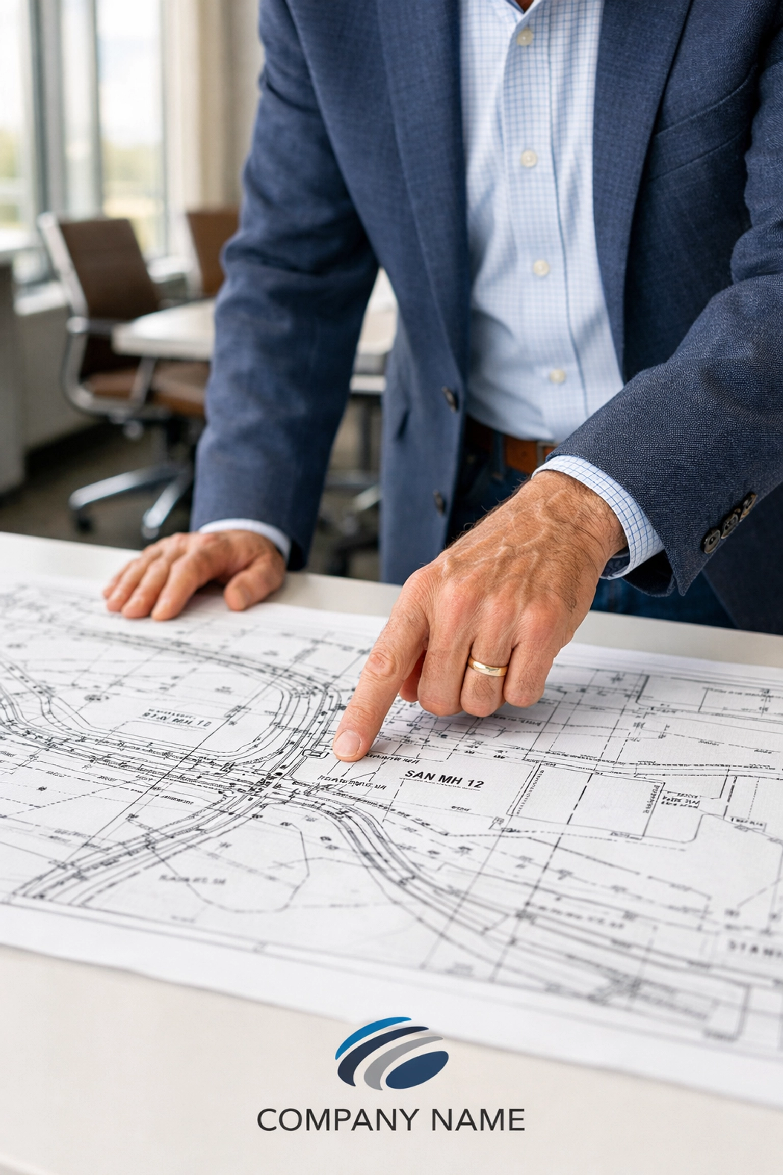 Civil engineering consultant reviewing a site servicing plan to ensure compliance with Ontario municipal standards.