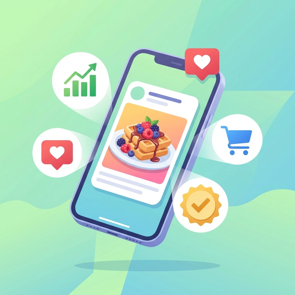 Smartphone displaying engaging MMS marketing with icons for sales and engagement, highlighting real campaign success.