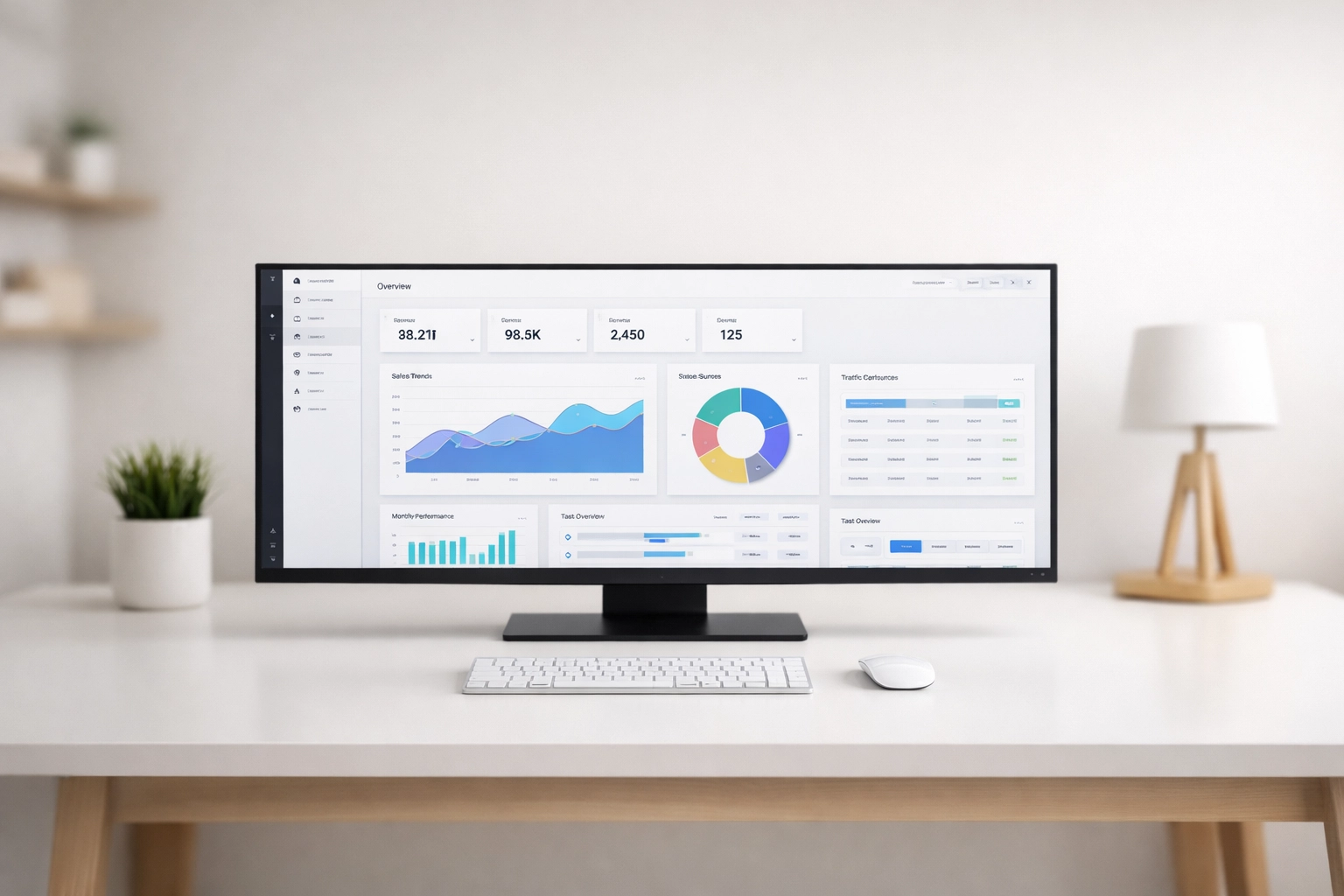 Professional workspace featuring a clear dashboard for tax firm automation and workflow tracking.