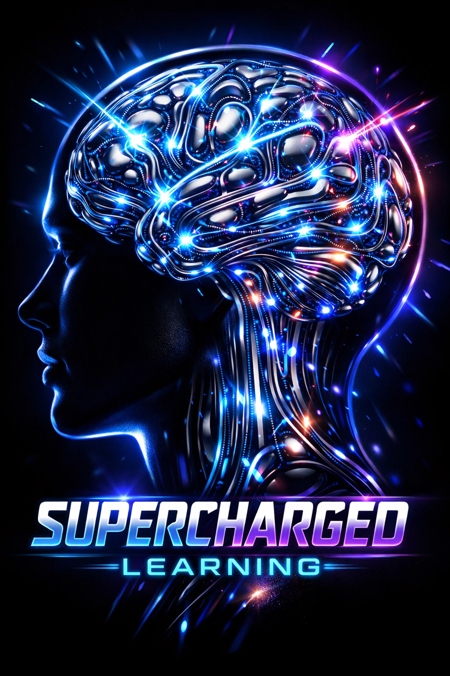 Glowing neural network representing high knowledge retention and brain engagement during VR training.