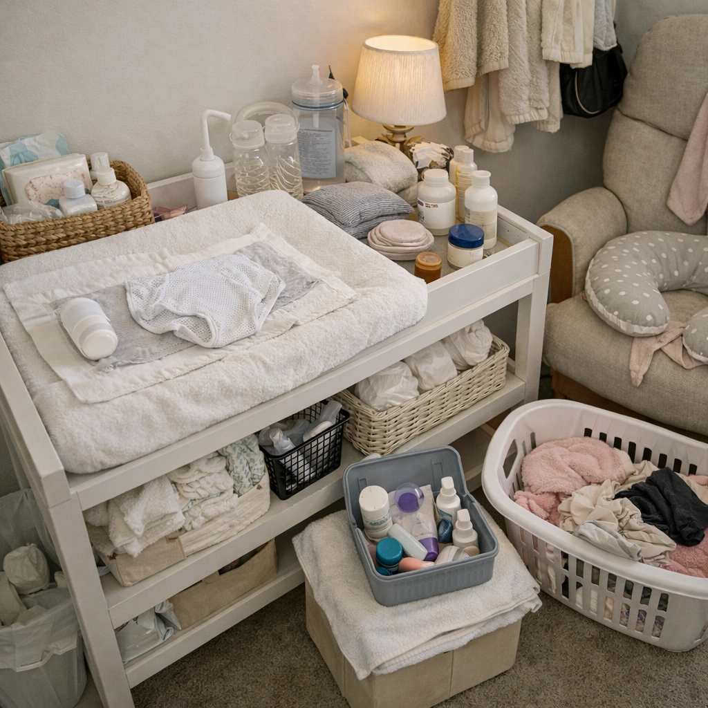 Baby nursery and functional home task setup