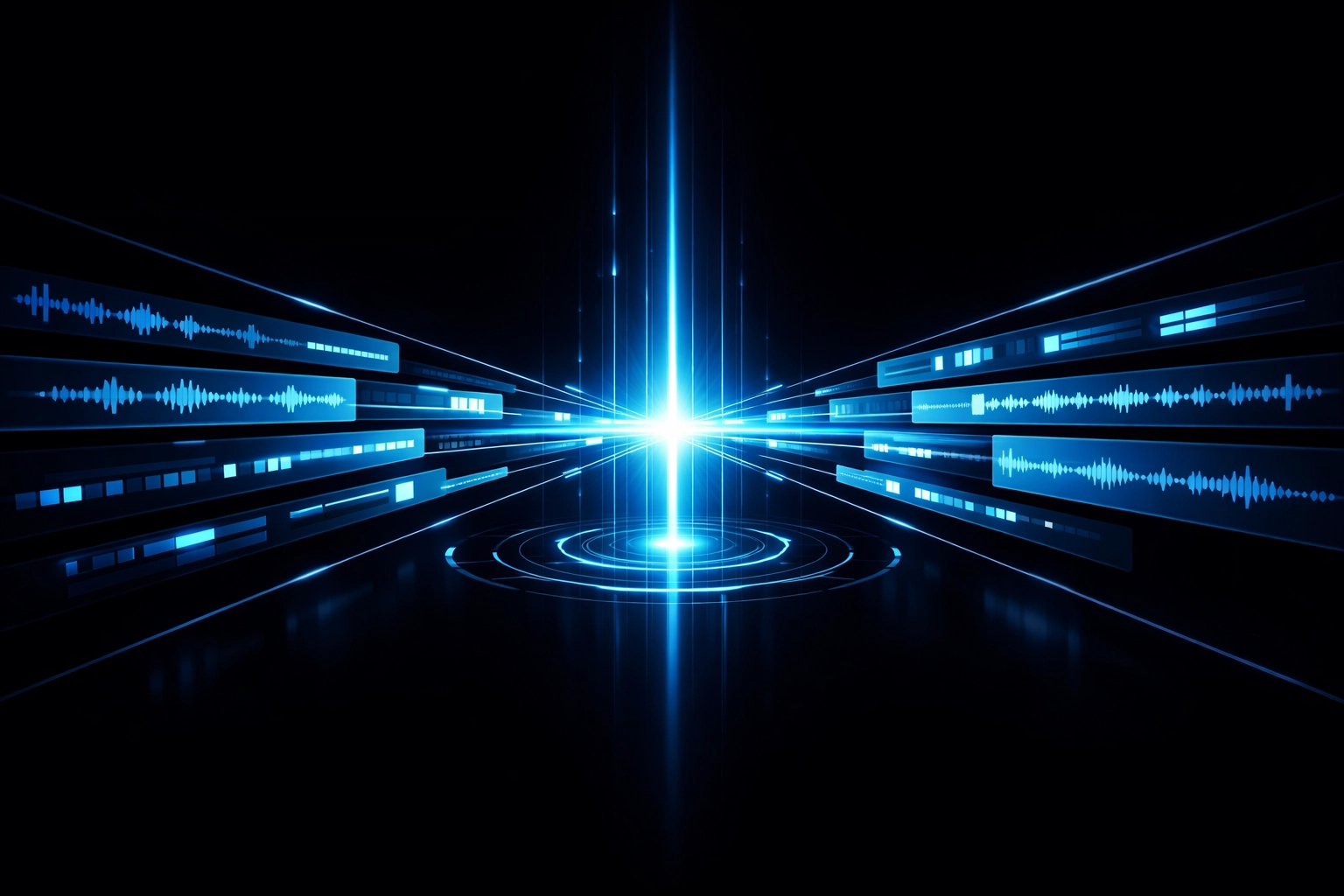 Reason 14 Track Panel interface showing organized neon audio tracks in a digital DAW hub.