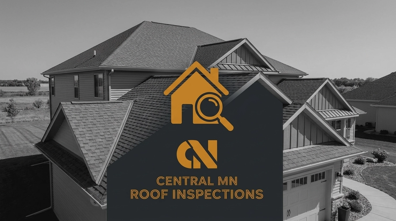 Central Minnesota home with asphalt shingle roof being inspected