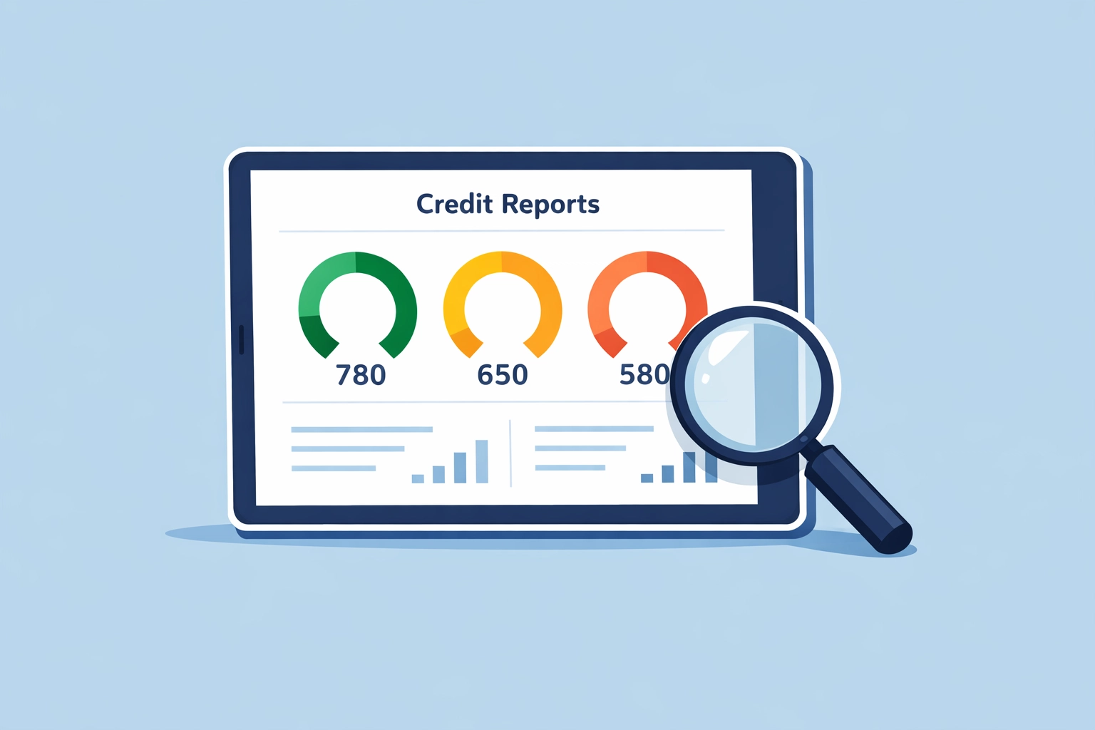 Tablet mostrando el monitoreo de reportes de crédito para reparar crédito gratis