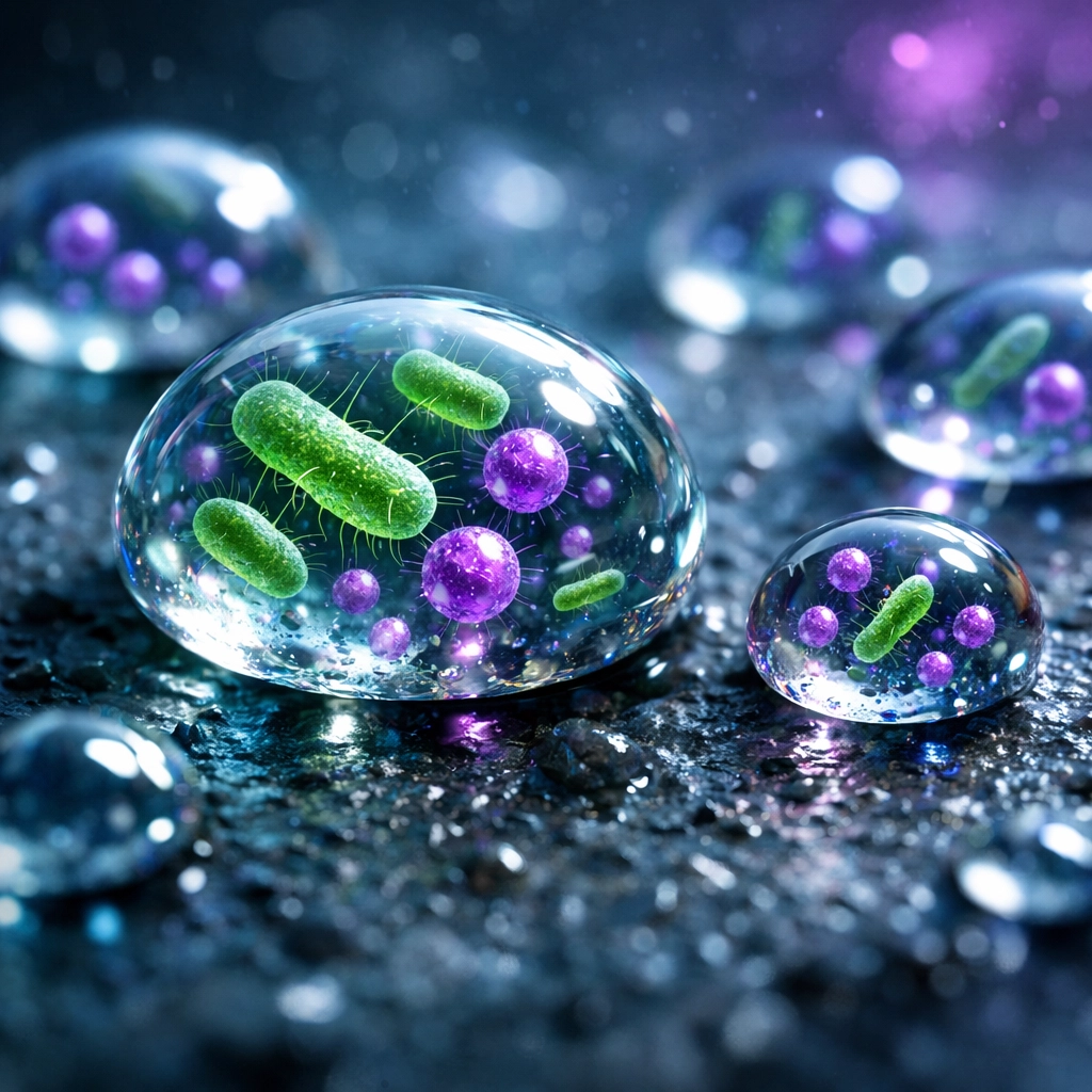 Microscopic view of bacteria and contaminants present in water damage situations