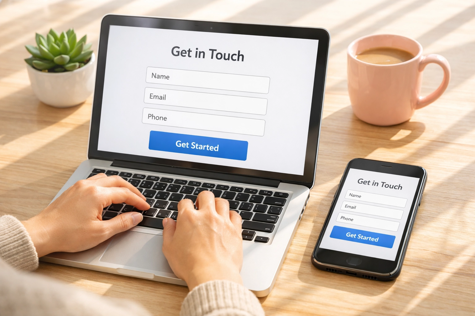 Creating simple lead generation forms on laptop and mobile for Facebook and LinkedIn automation