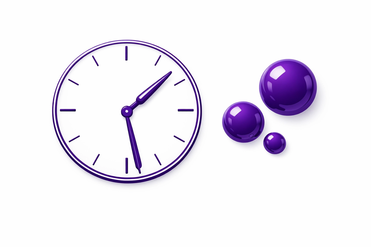 Modern clock and icons representing payroll tracking for overtime and tip income benefits.