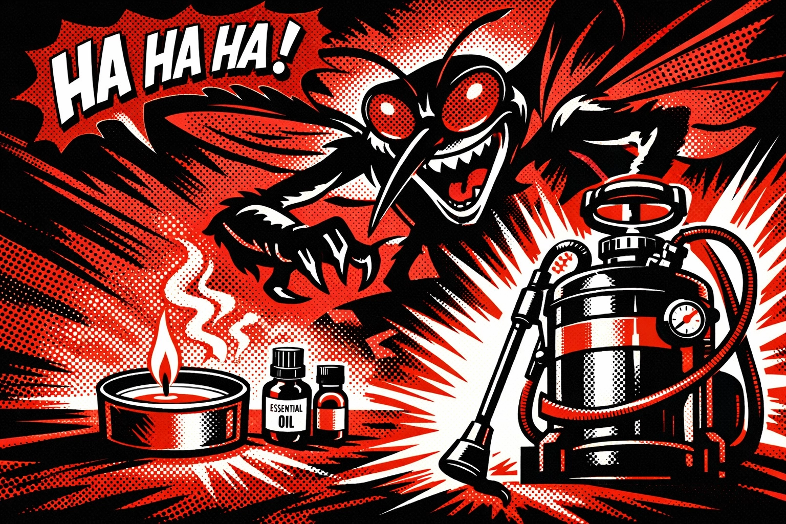 Professional mosquito barrier equipment versus ineffective natural remedies