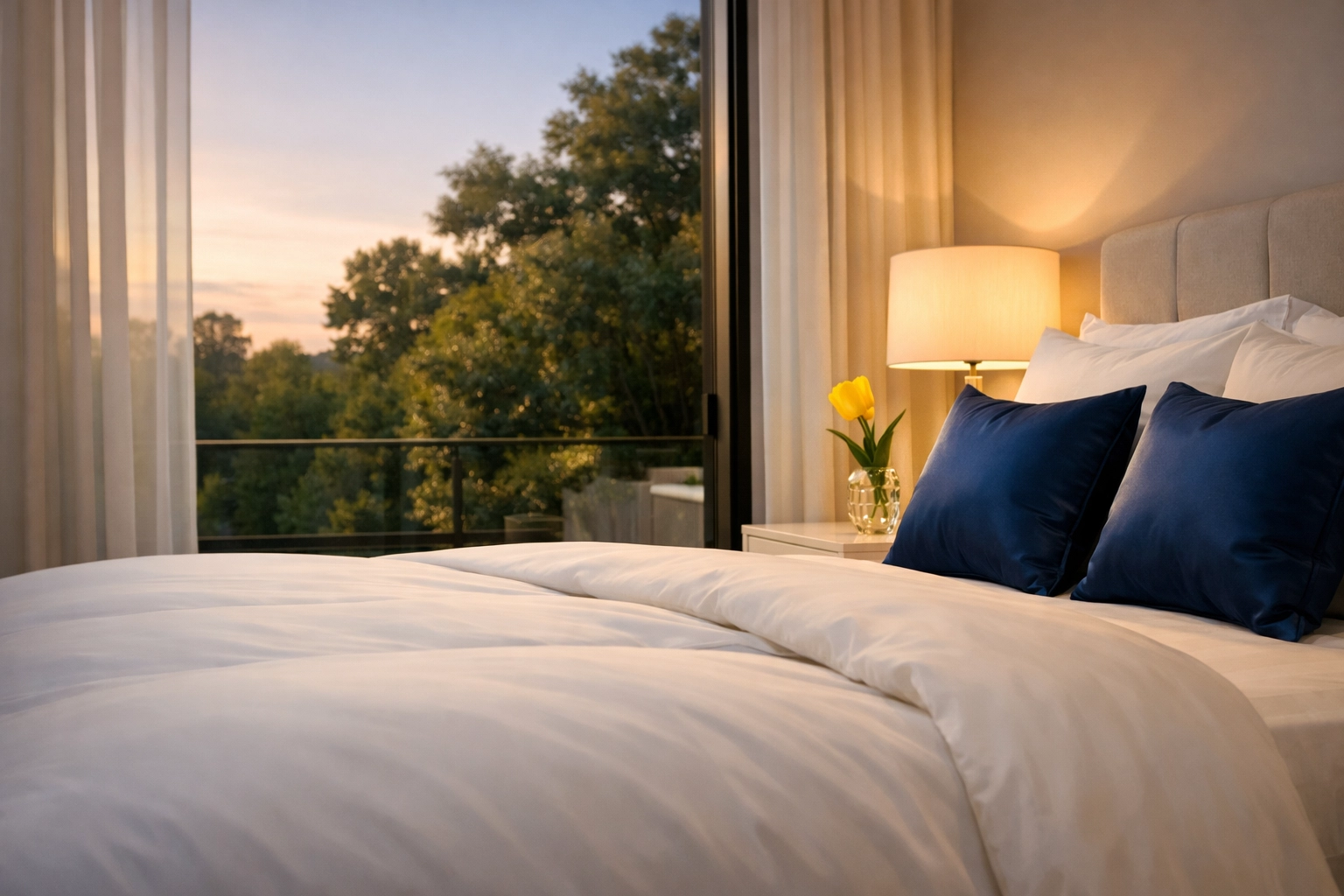 Serene master bedroom in Westwood reflecting the peace and order of a Westwood Luxury Cleaning specialist's work.