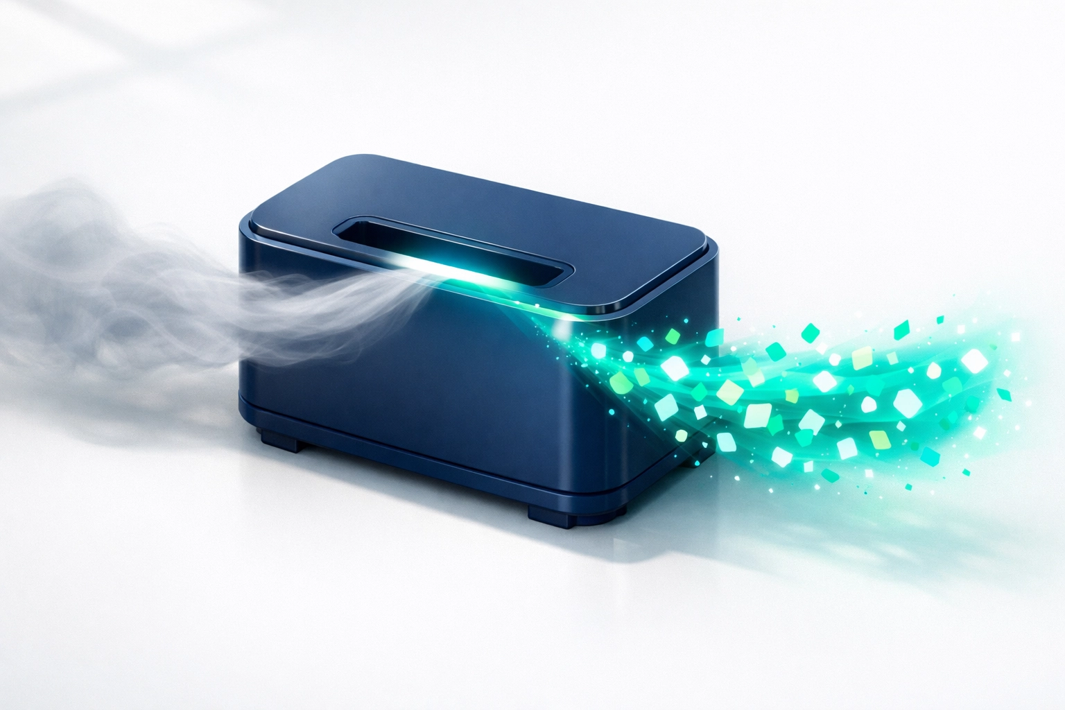 Abstract representation of a gas meter converting physical volume into kilowatt hours for energy billing.