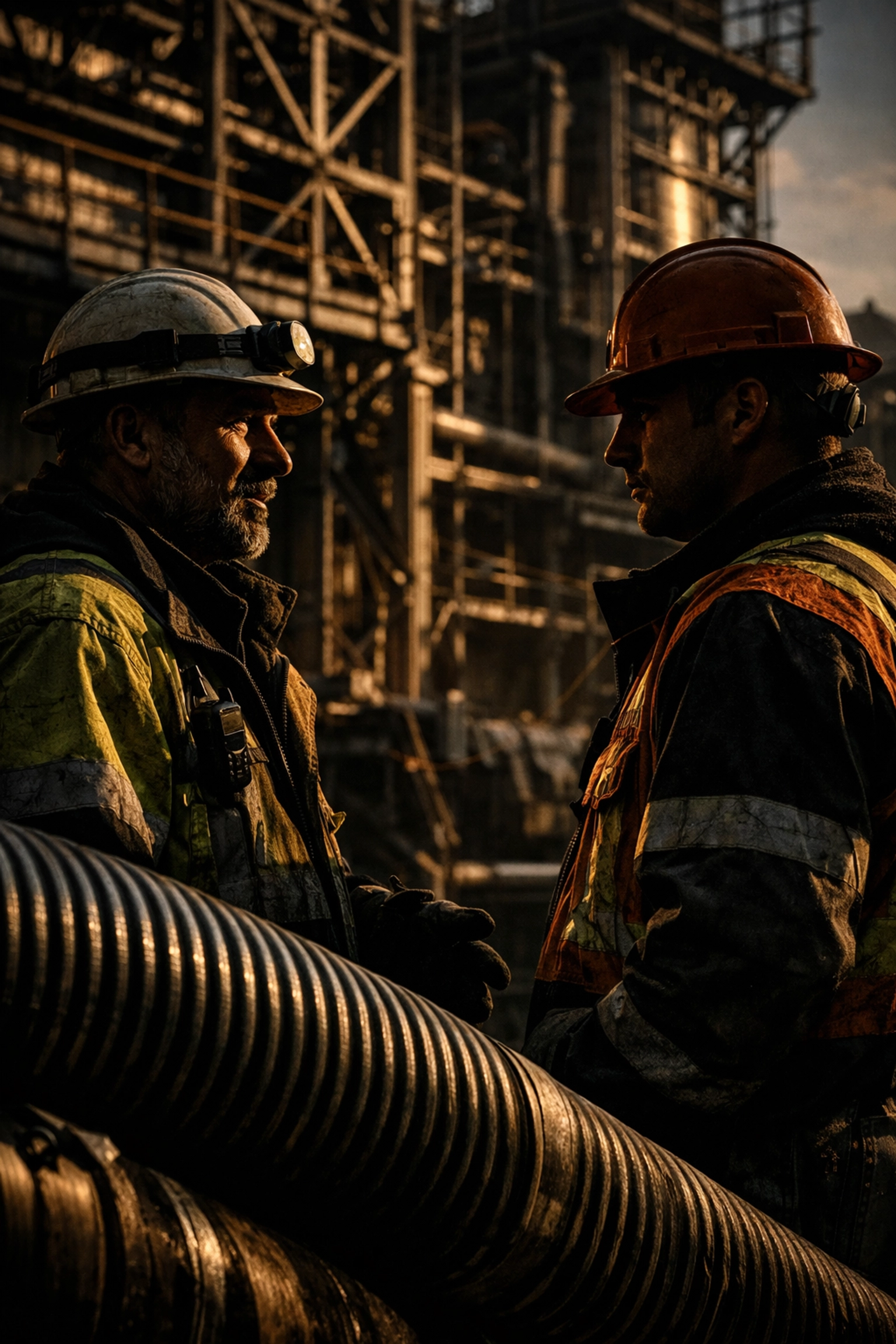Project managers and hydrovac operators collaborating on a utility job site.