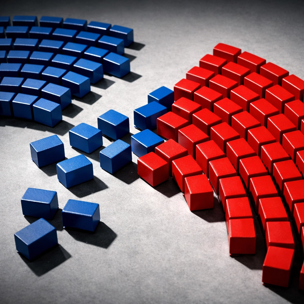 Parliamentary seating map showing Conservative MPs shifting to Liberal Party under Mark Carney
