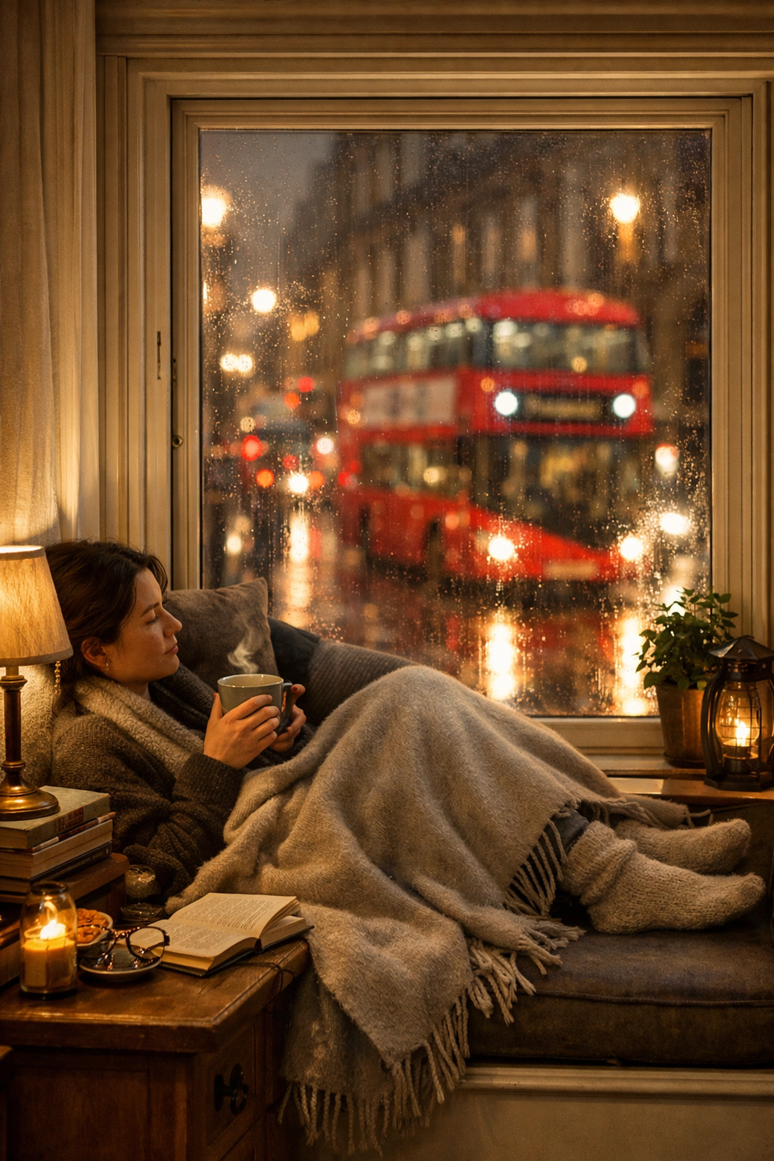 Warm and quiet London home interior featuring acoustic secondary glazing insulation.