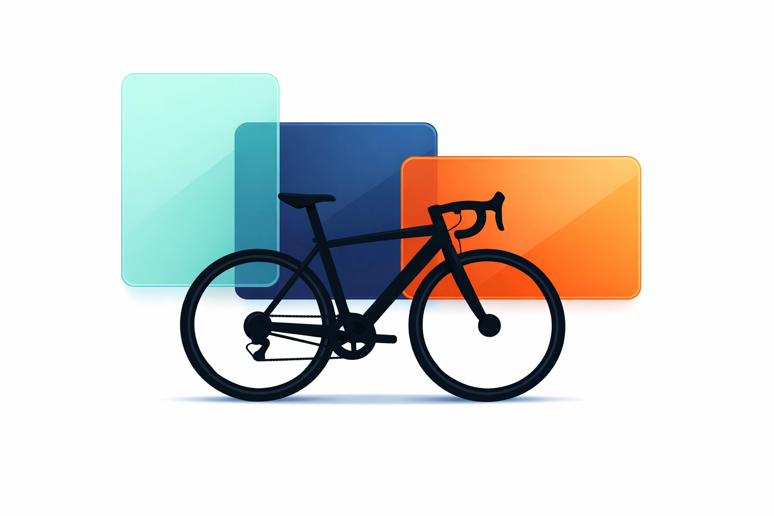 Modern road bike graphic illustrating multi-dimensional fitness beyond a standard FTP test.