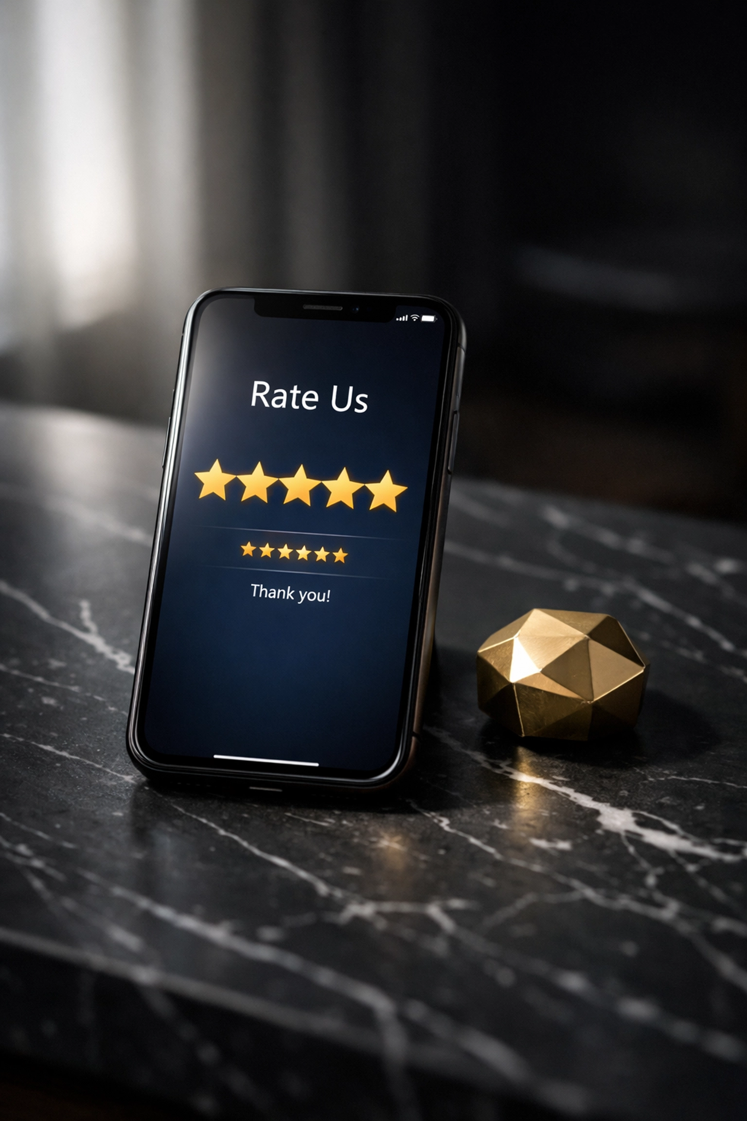 Five-star landlord reputation review on smartphone showing professional property service quality