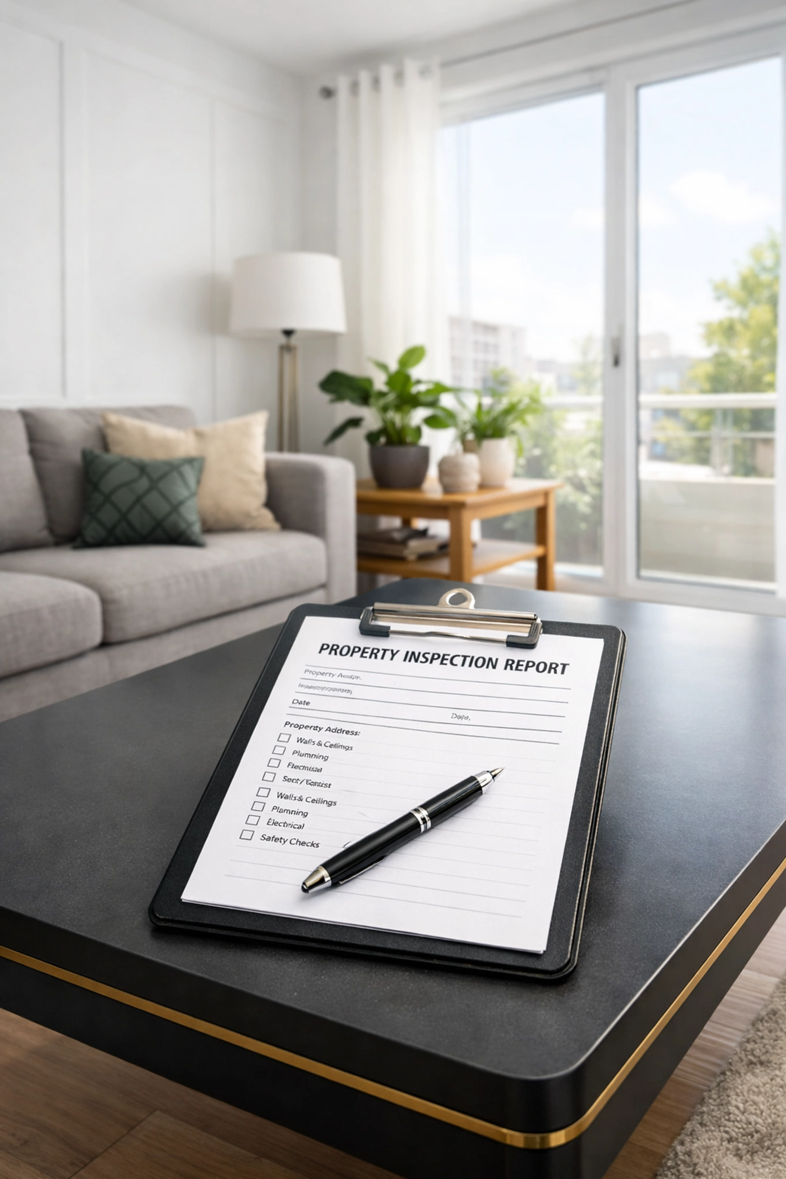 Modern social housing interior with property inspection clipboard meeting 2026 Decent Homes Standard