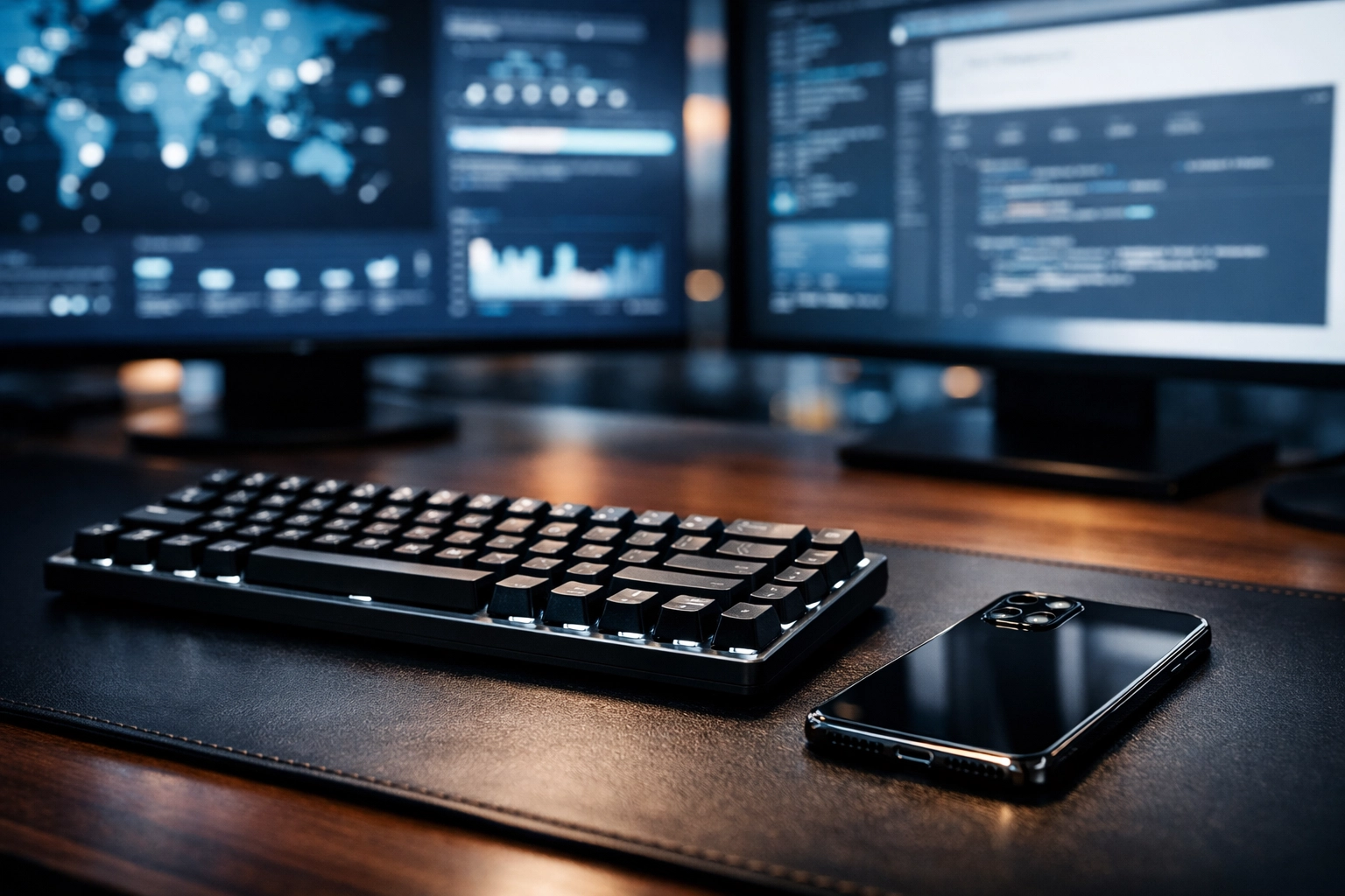 Modern tech workspace set up for web development in Johannesburg and secure payment gateway integration