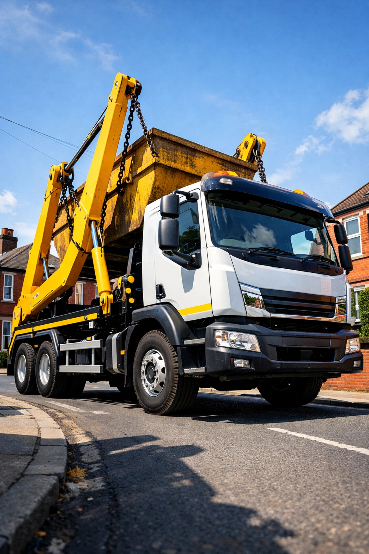 BSM Group skip loader truck providing reliable waste management services in Bootle.
