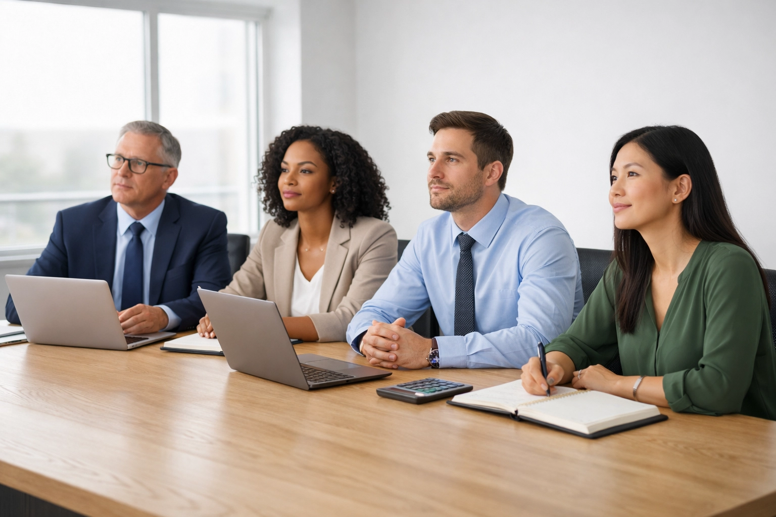 A group of tax professionals in a meeting discussing strategies for tax practice growth and scale.