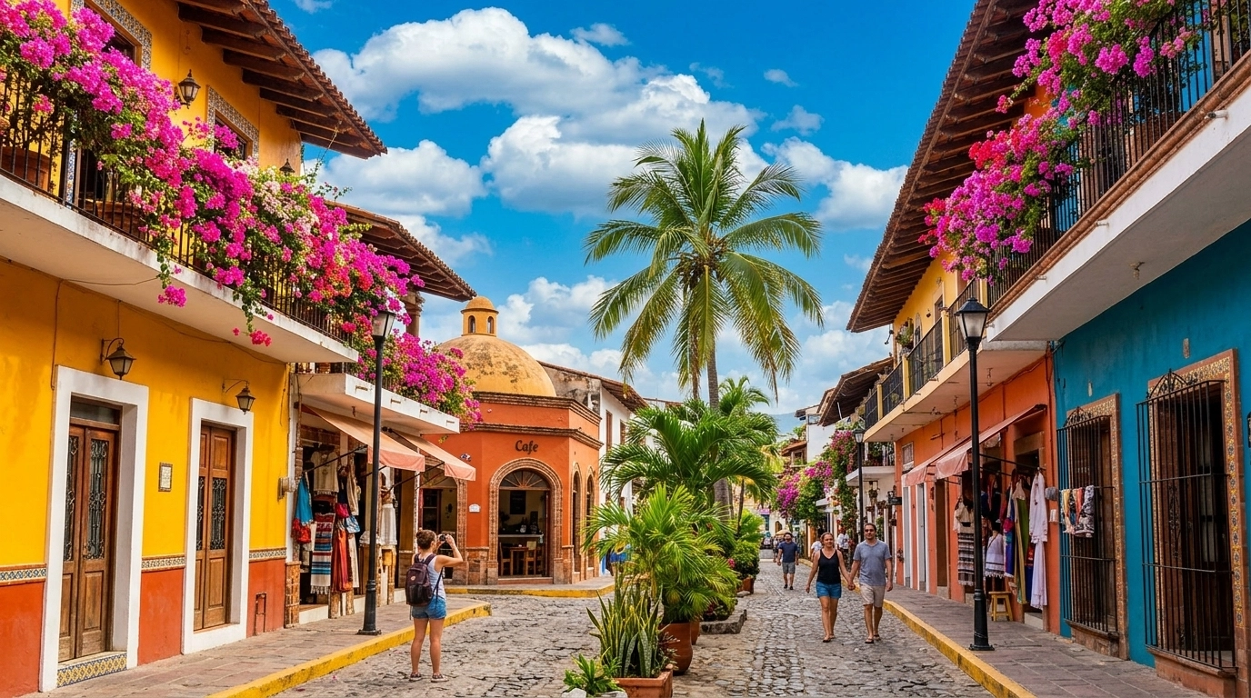 Vibrant Old Town Street Scene