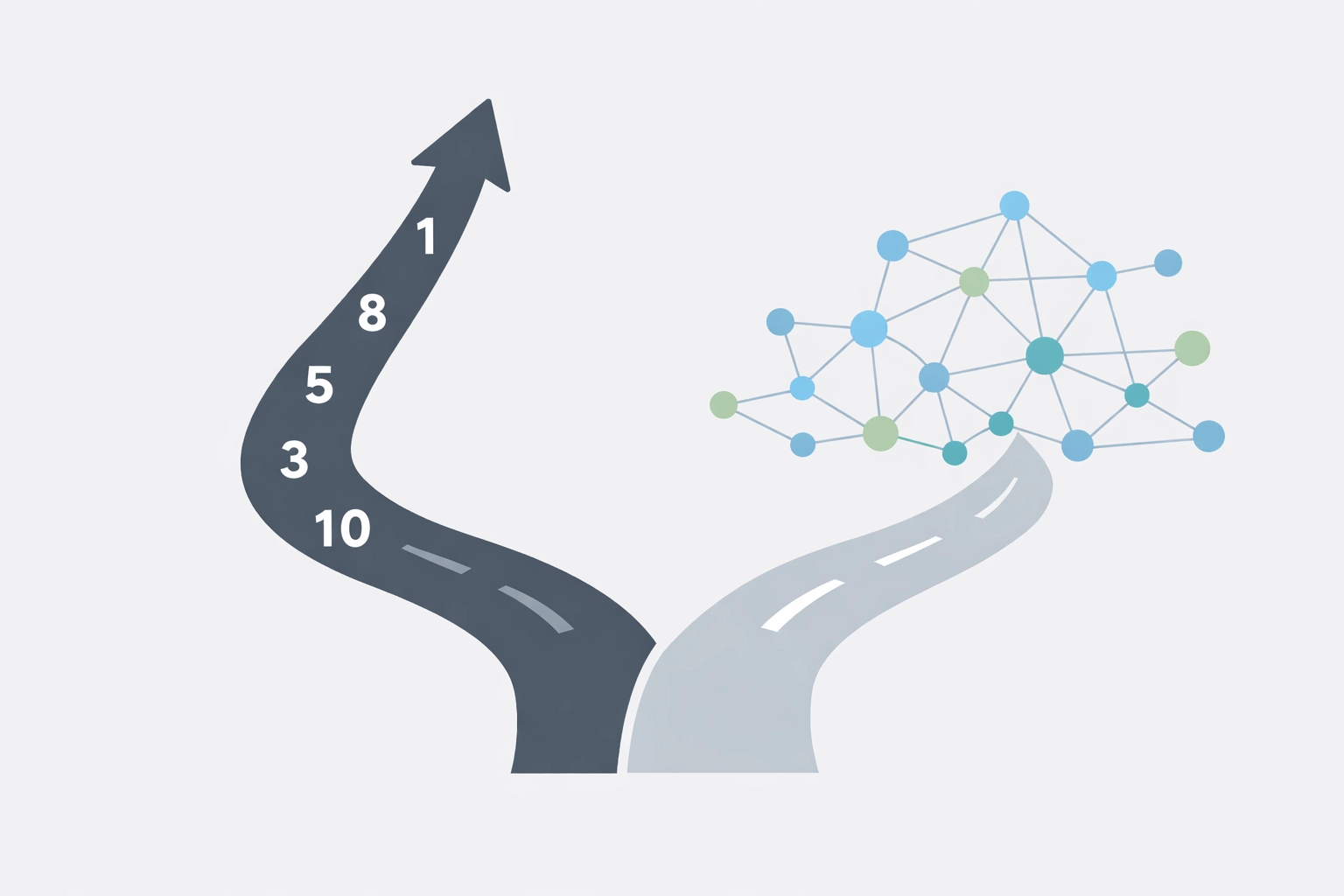 Diagram showing Google rankings and AI citations as two diverging paths highlighting the disconnect