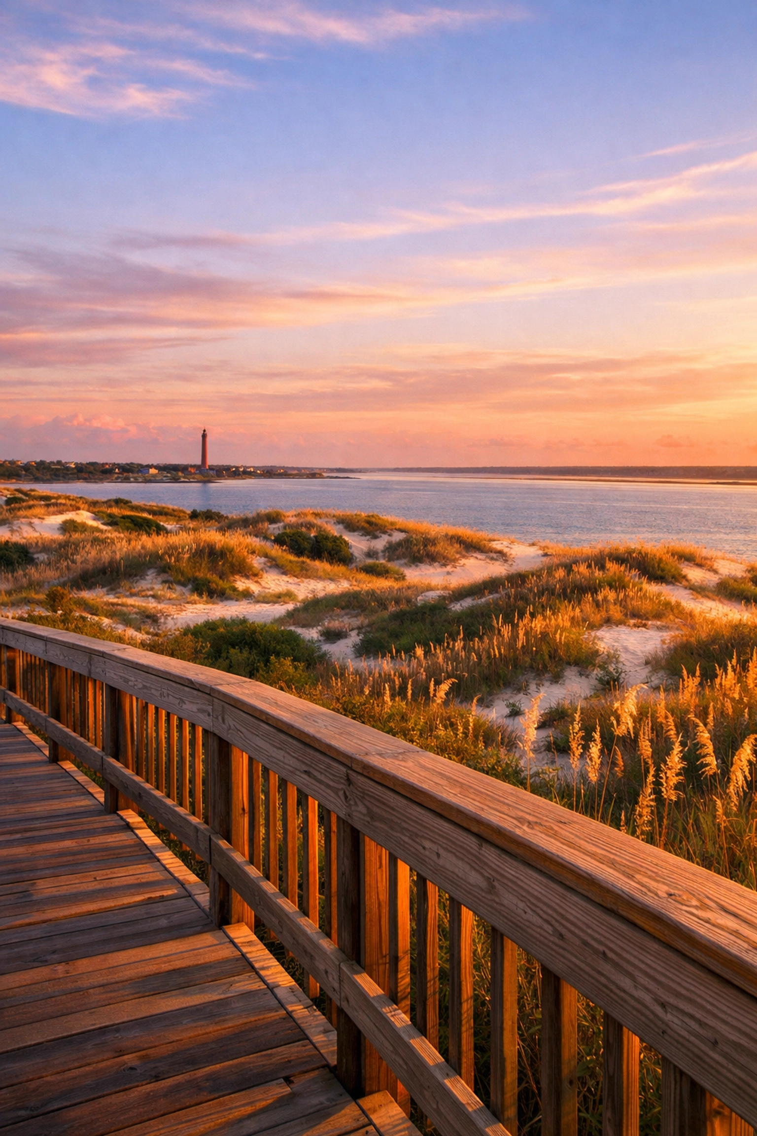Scenic view of the boardwalk and dunes at Smyrna Dunes Park in New Smyrna Beach.
