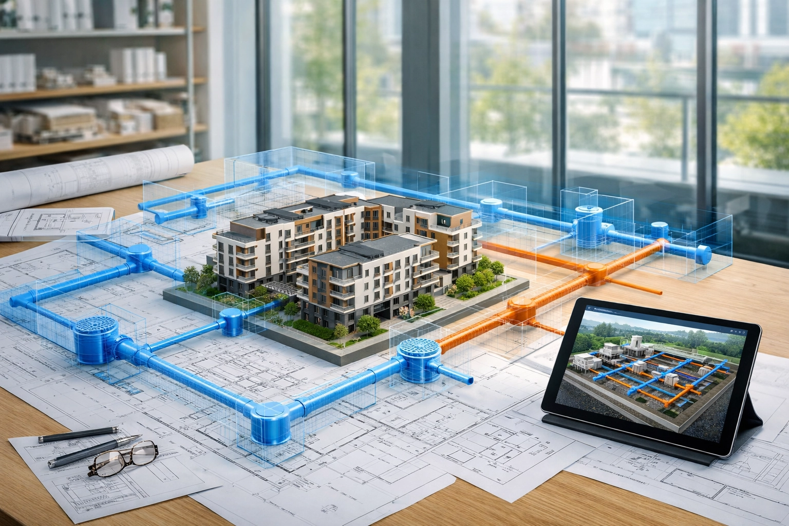 Coordinated site servicing plans and architectural models for faster Ontario site plan approvals.