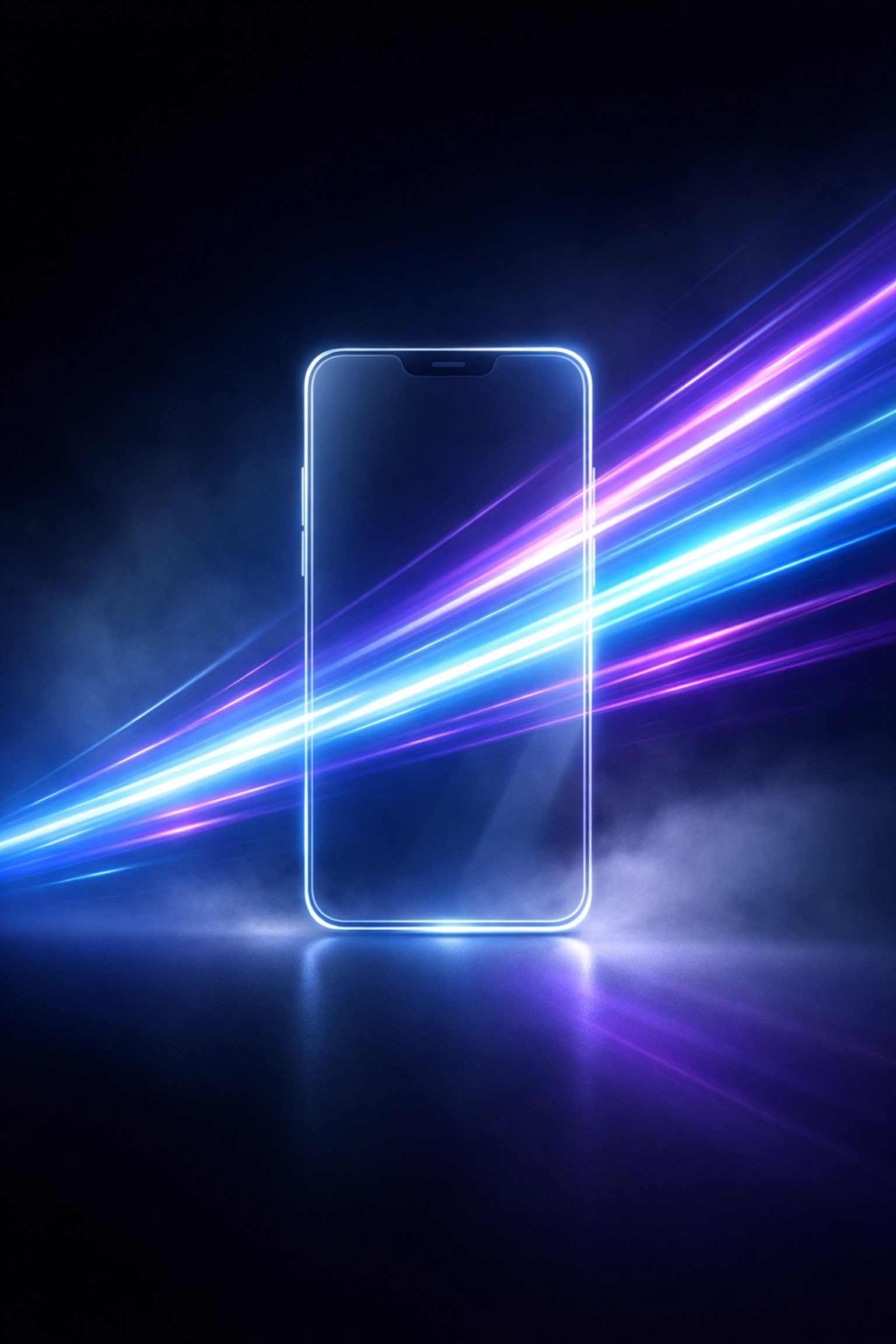 Fast light trails moving through a smartphone frame illustrating mobile site speed for local SEO.