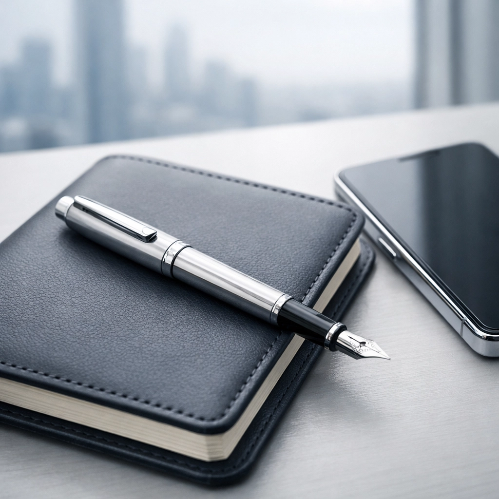 Organized workspace with planner and smartphone representing strategic growth and Georgia tax compliance.