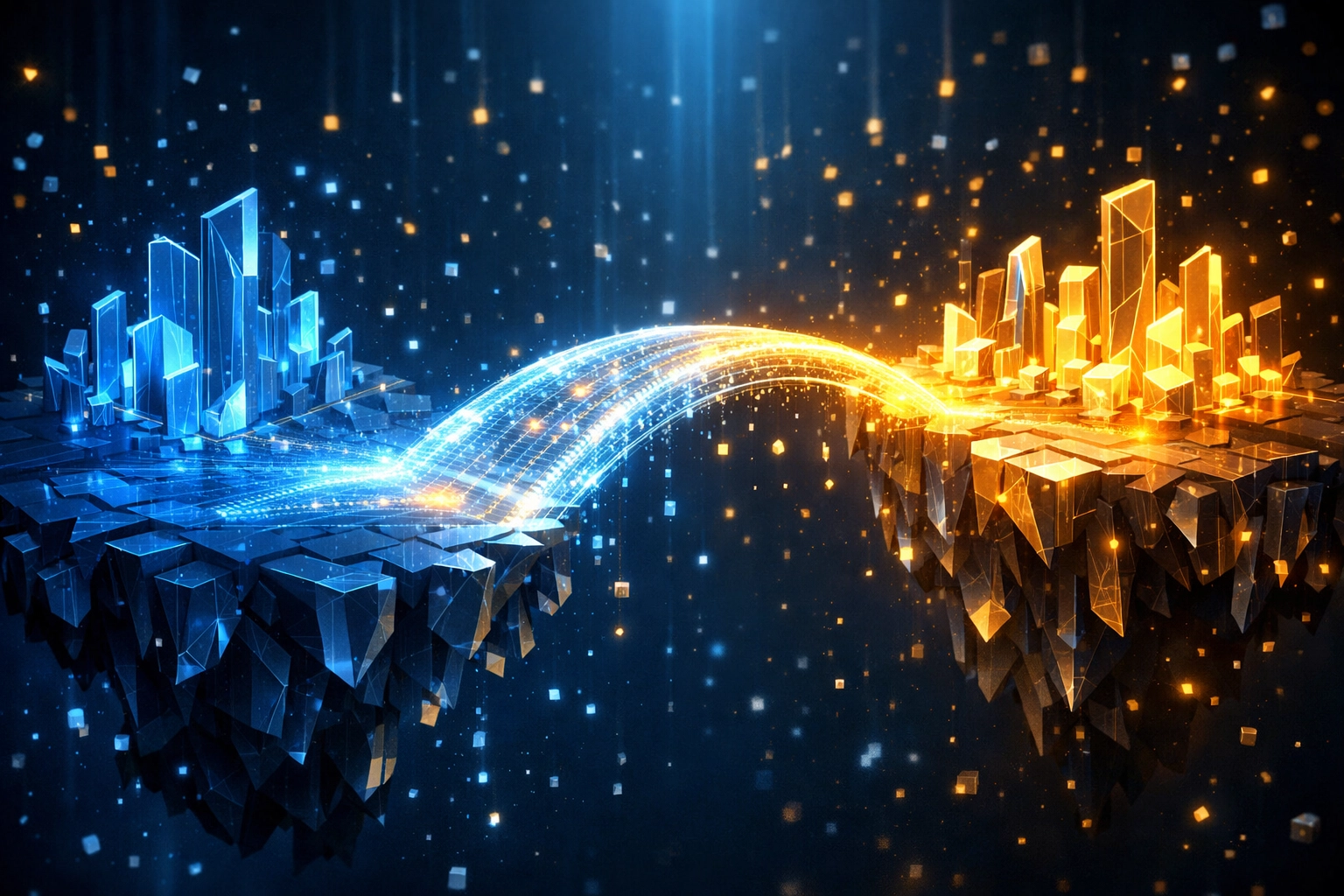 A glowing digital path representing a secure financial plan and the future of business growth.