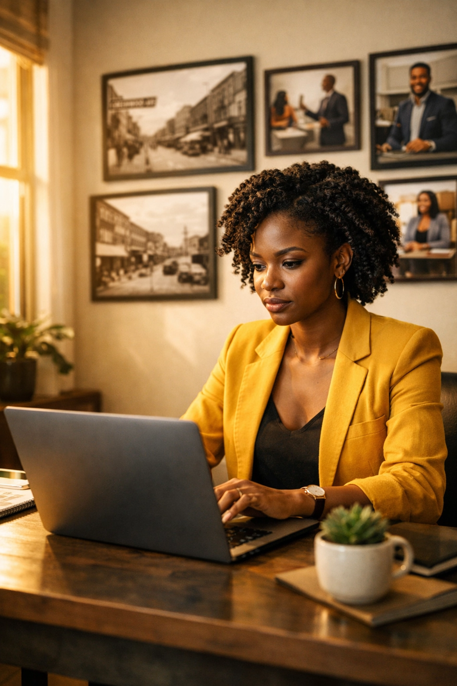 From Black Wall Street Tulsa to Today: The Ultimate Guide to Supporting Black Commerce Black entrepreneur woman working on laptop building online business from home office