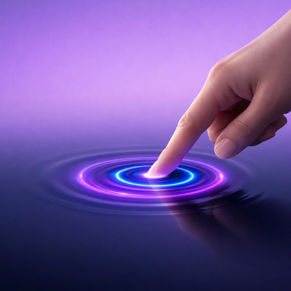 Hand customizing a digital space to create a calm, accessible environment for neurodivergent brains.