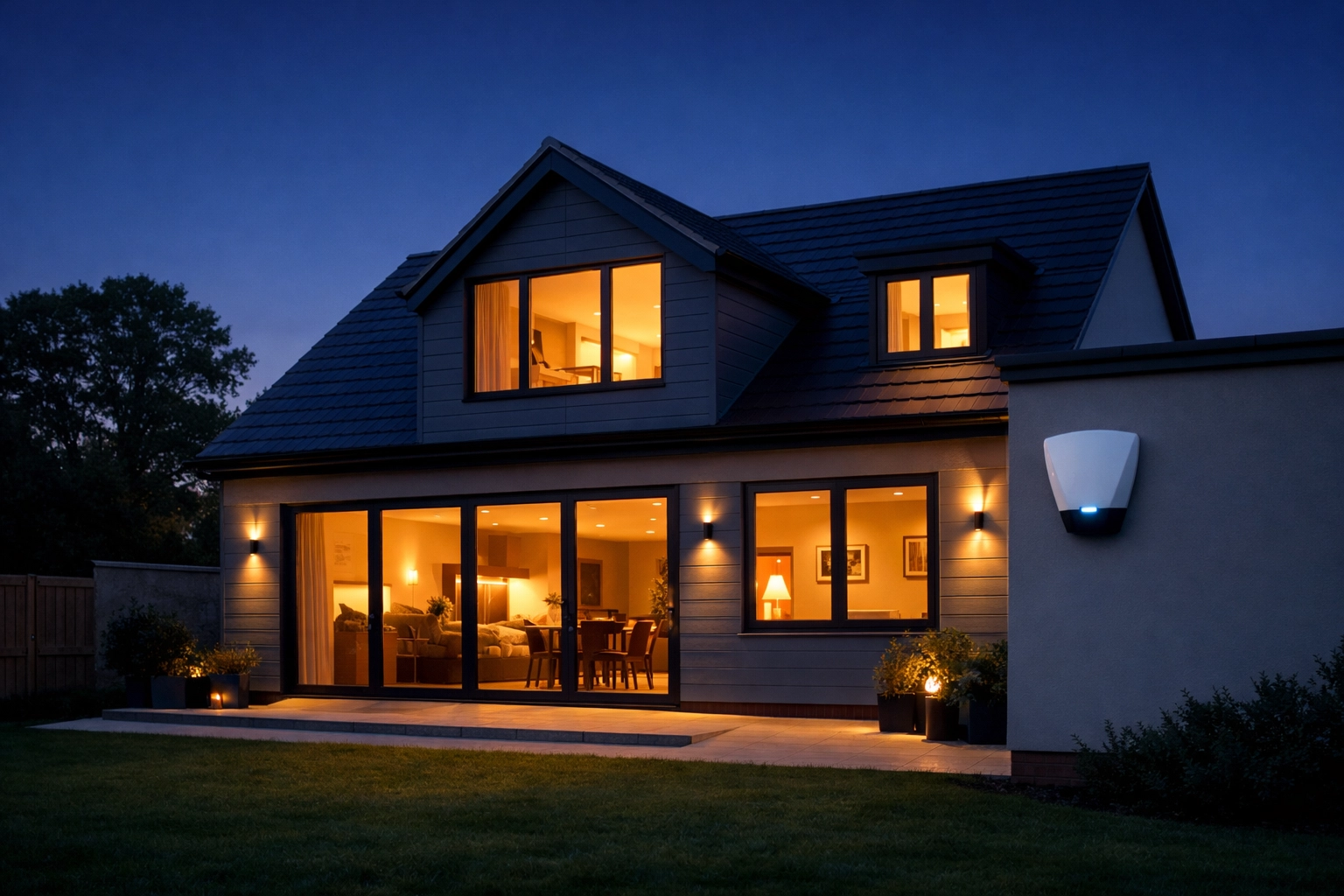 Modern security alarms Bracknell mounted on a contemporary home exterior for high-grade protection.