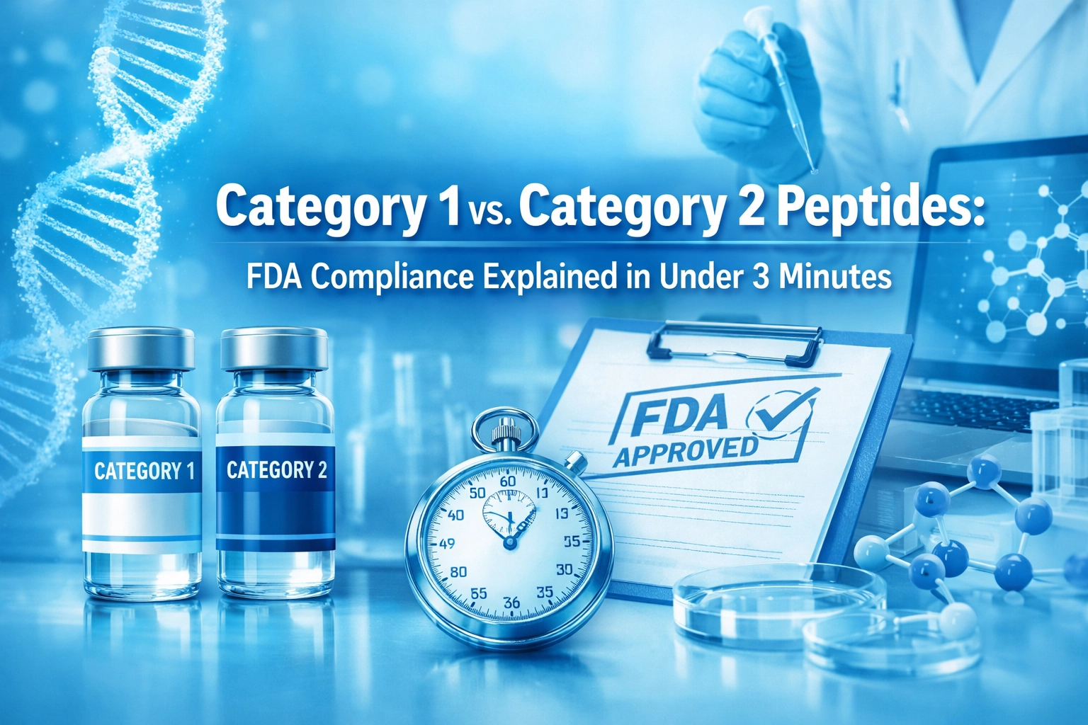 [HERO] Category 1 vs. Category 2 Peptides: FDA Compliance Explained in Under 3 Minutes