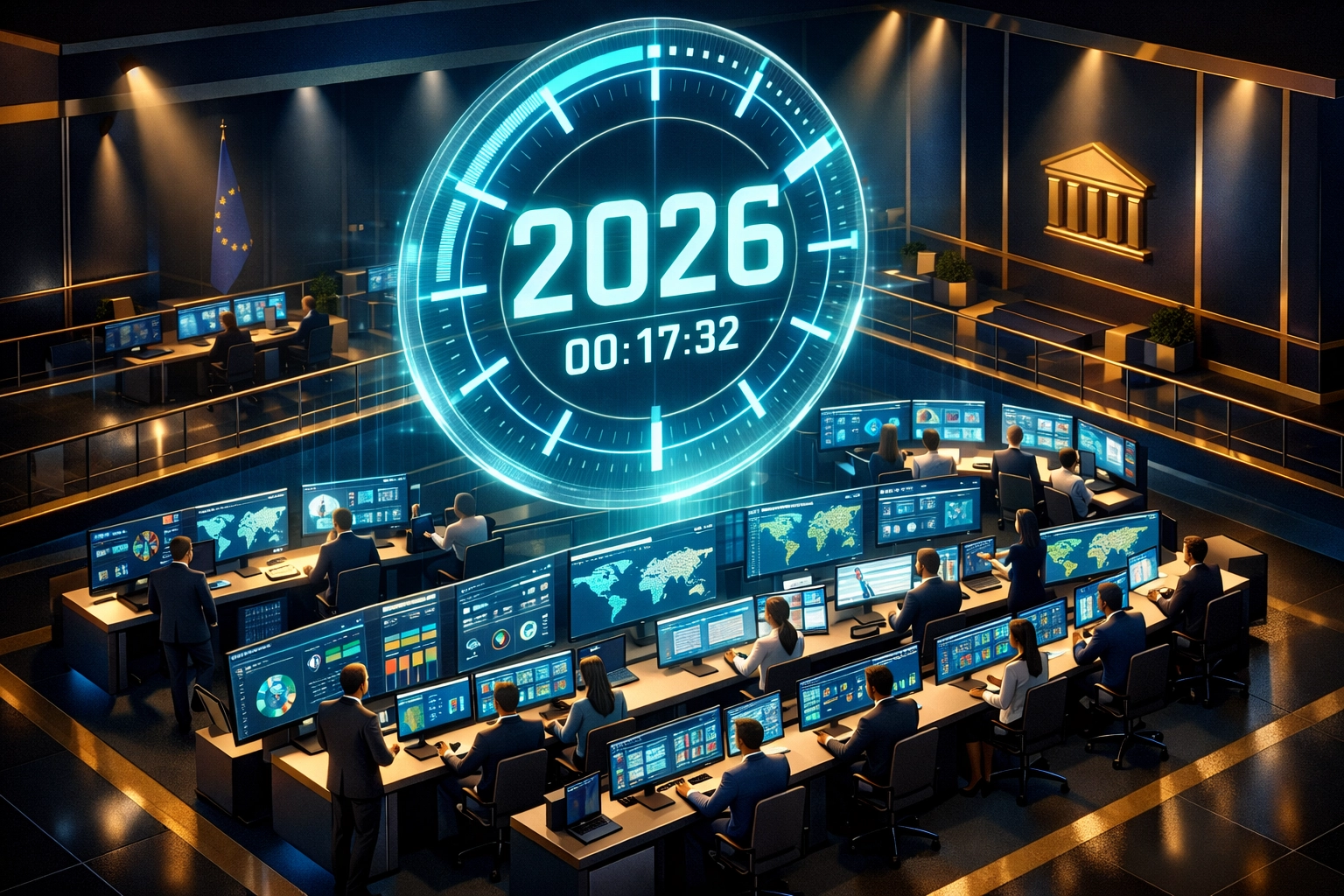 Banking operations center monitoring DORA 2026 compliance deadline with ServiceNow ITOM dashboards