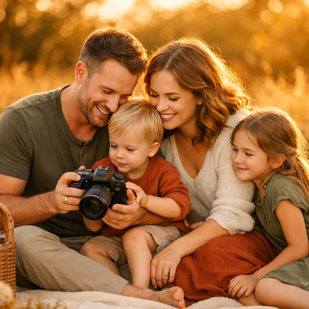 The Ultimate Guide to Family Travel Activities: Everything You Need to Succeed at Finding the Best Photo Spots 5 Family enjoying a picnic during golden hour, demonstrating coordinated outfits for travel photos.