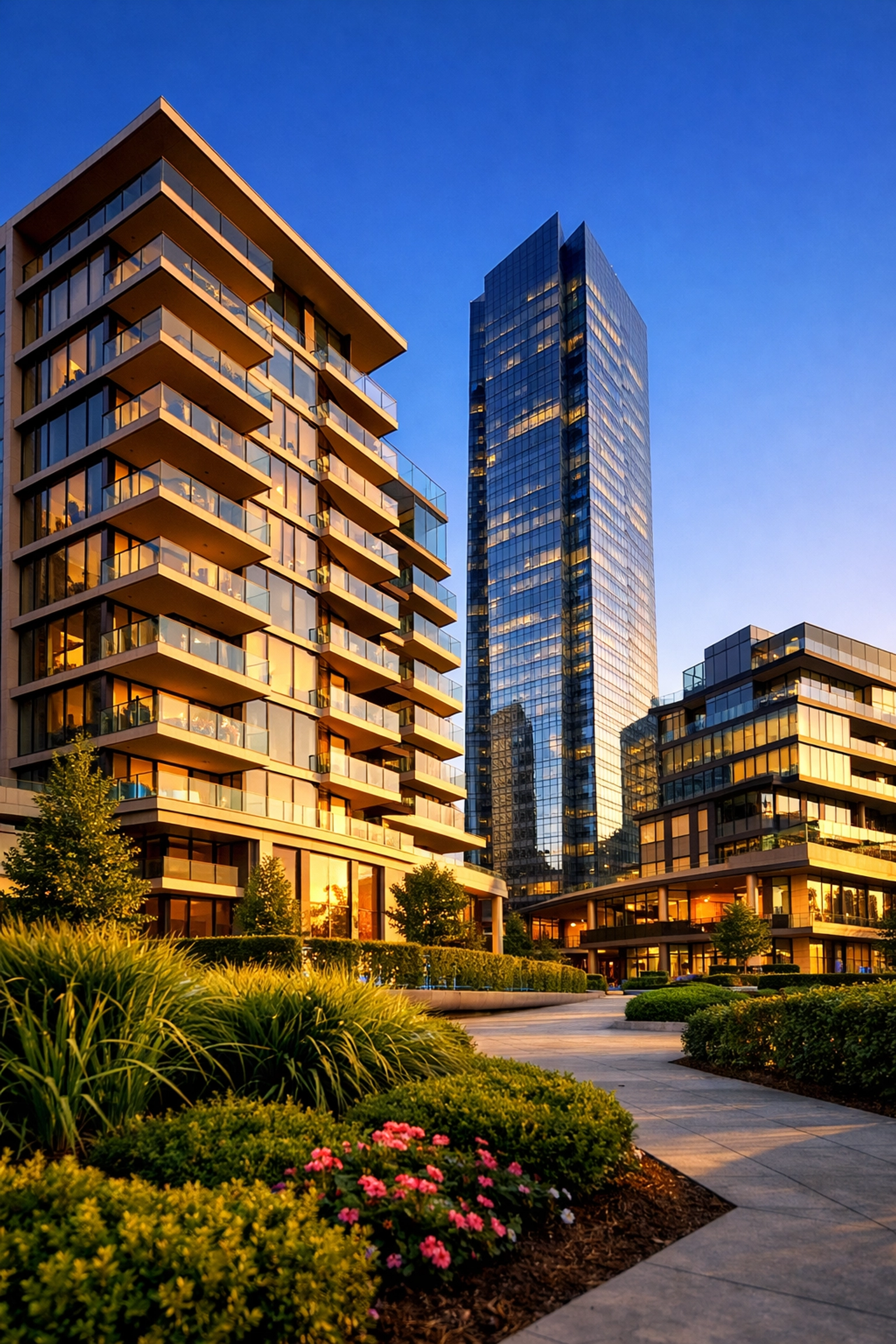 Modern commercial real estate properties representing institutional-grade syndication investments