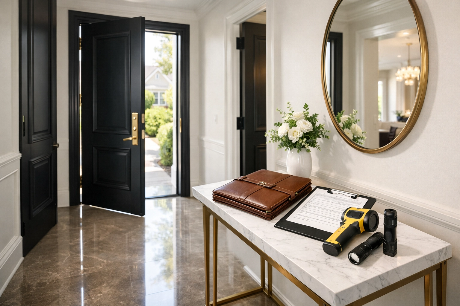 Property entrance hall prepared for move-in inspection documentation