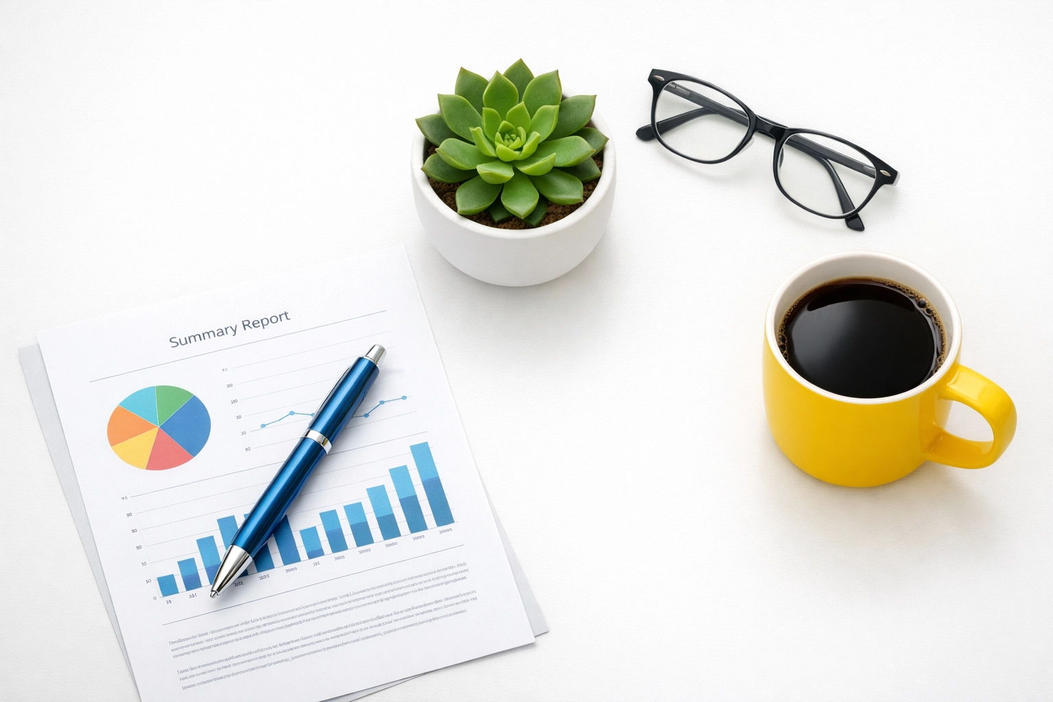 Desk with a growing succulent representing the steady development of a major donor relationship.