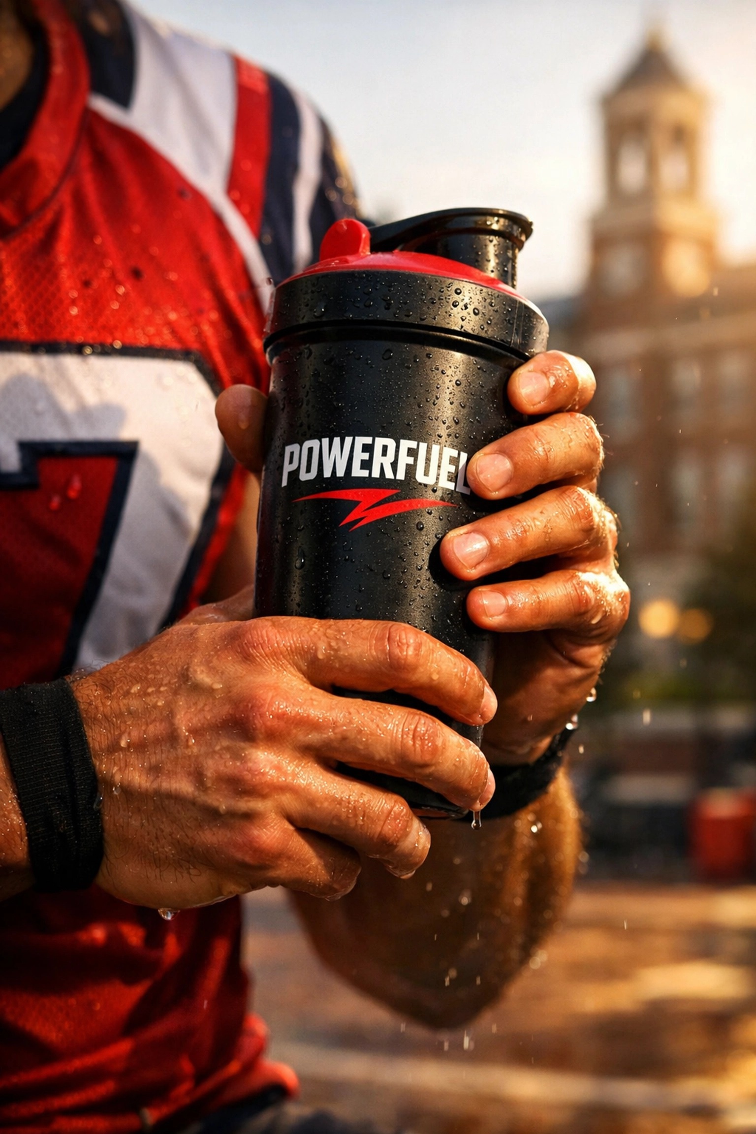 College athlete holding branded product demonstrating authentic NIL partnership marketing