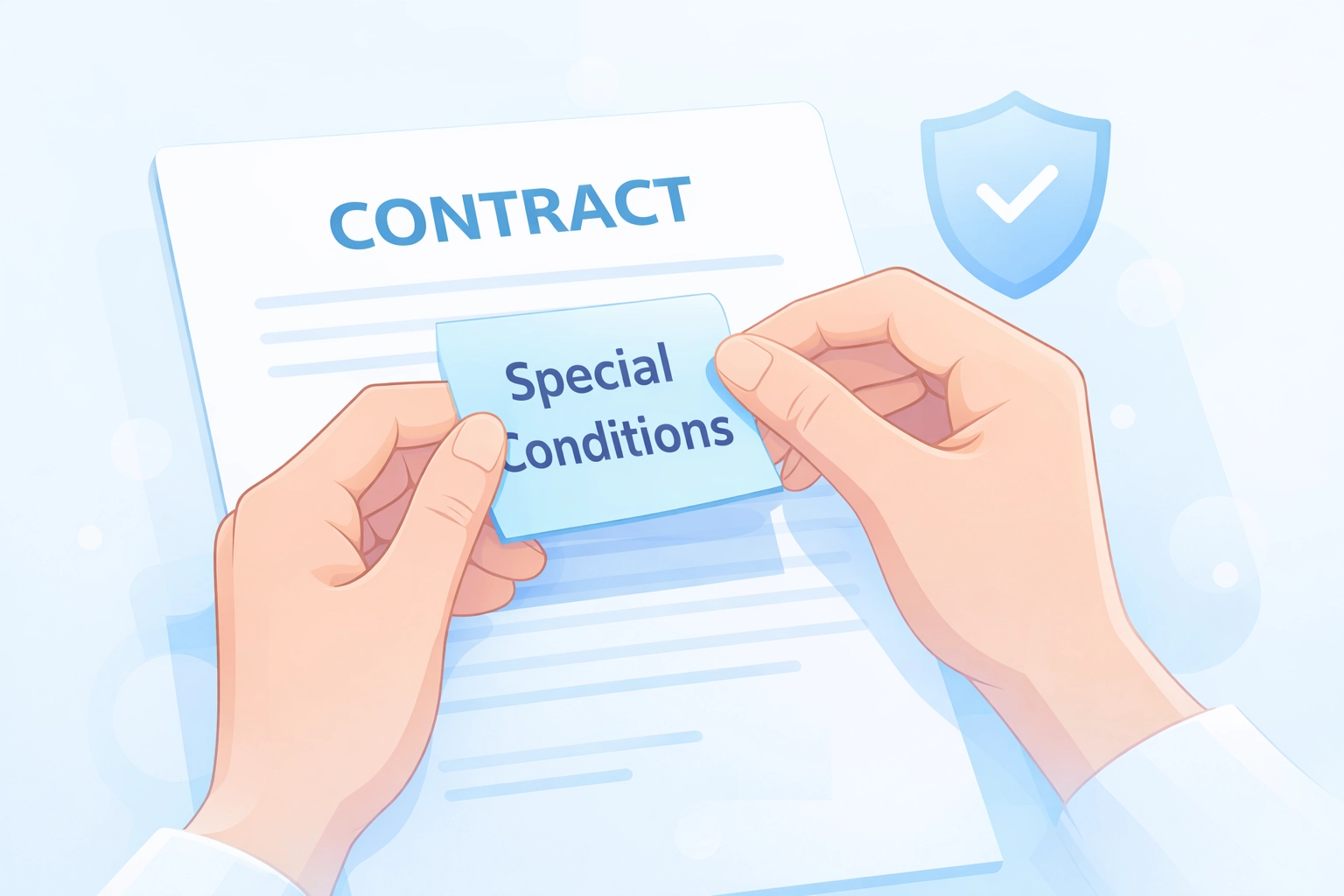 Tailored special conditions being added to a secure NSW property sale contract foundation.